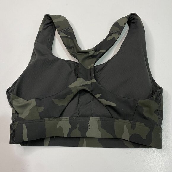 NWT Athleta Racer Back Sports Bra Green Camo Print Women's Size XXS - Picture 2 of 5